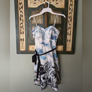 Anthropologie Moulinette Soeurs Skyward Strapless Blue Dress Women’s Size 4